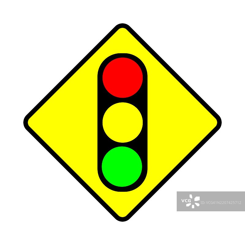 红色、黄色和绿色交通信号灯图标矢量图。图片素材