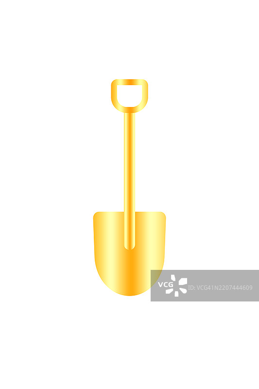 铲子 - 金色矢量图标图片素材