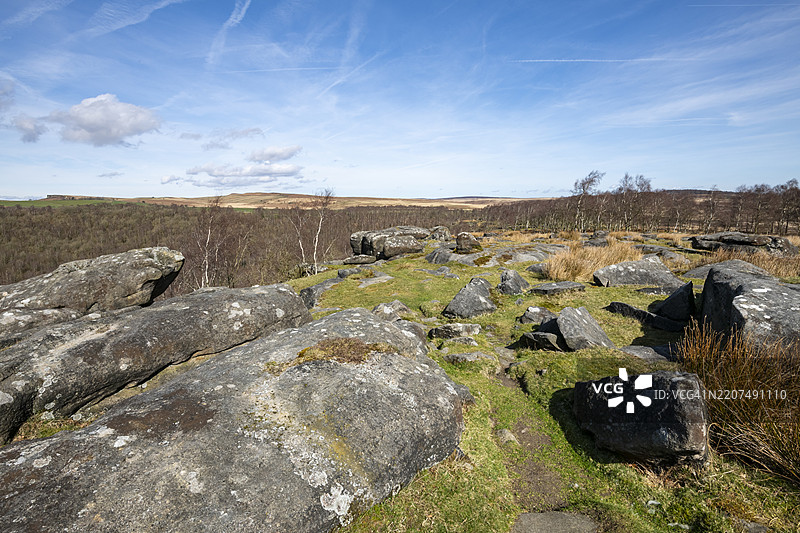加多姆边缘，峰区国家公园，德比郡，英格兰图片素材