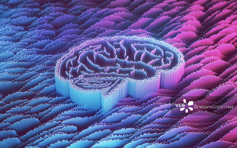 未来主义抽象数字背景 数字大脑图片素材