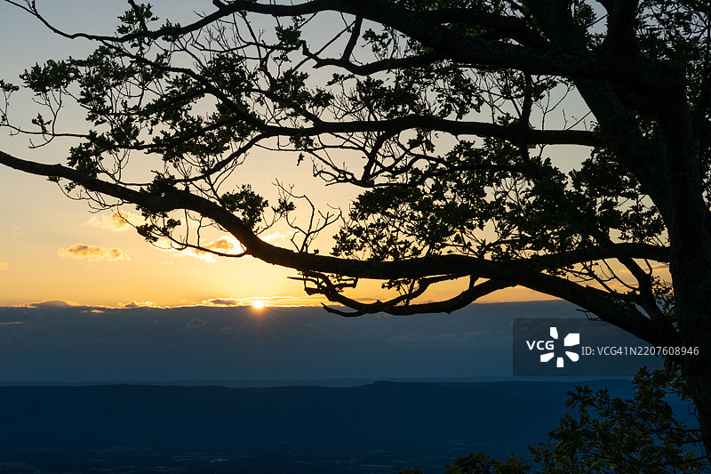 蓝岭山脉的日落图片素材