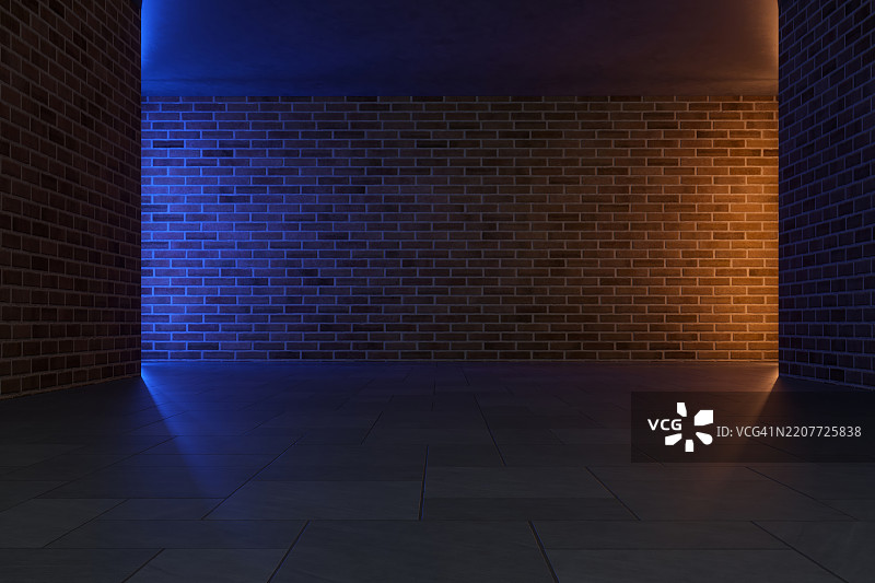 3D插图抽象走廊与背景图片素材