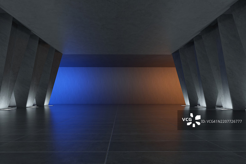 3D插图抽象走廊与背景图片素材