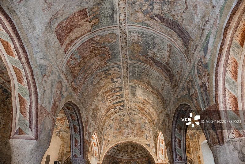 斯洛文尼亚哈拉斯托夫列的圣三位一体教堂中的壁画图片素材