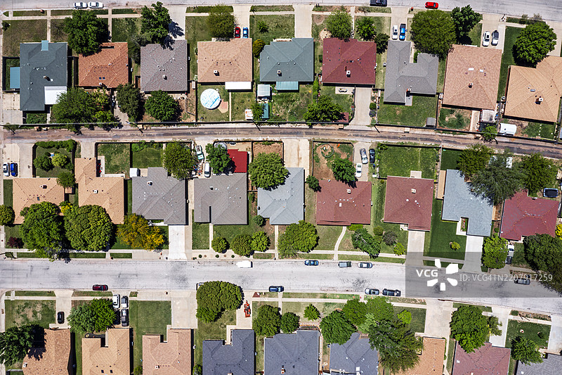 住宅区的鸟瞰图图片素材