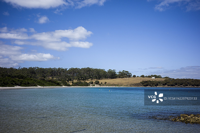 塔斯马尼亚玛丽亚岛国家公园自然保护区的景观图片素材