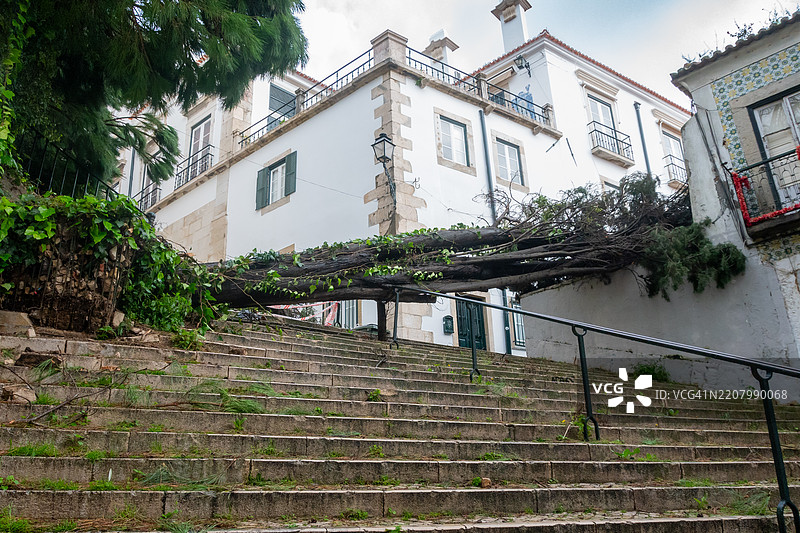 马丁霍飓风造成的损害，葡萄牙里斯本图片素材