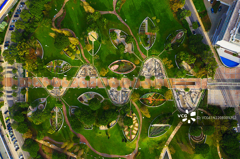 葡萄牙奥埃拉斯的诗人公园鸟瞰图图片素材