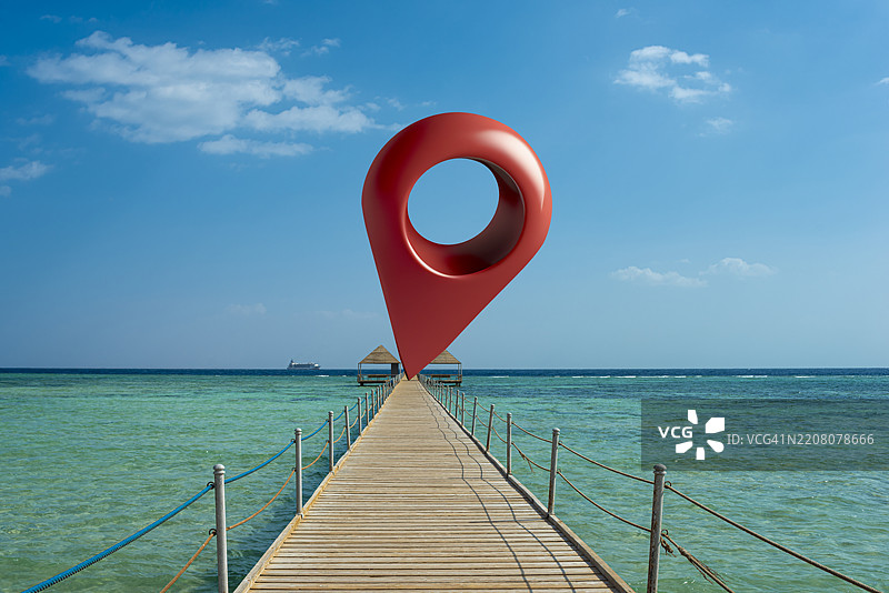 沙姆沙伊赫与一个大地点地图标记图片素材