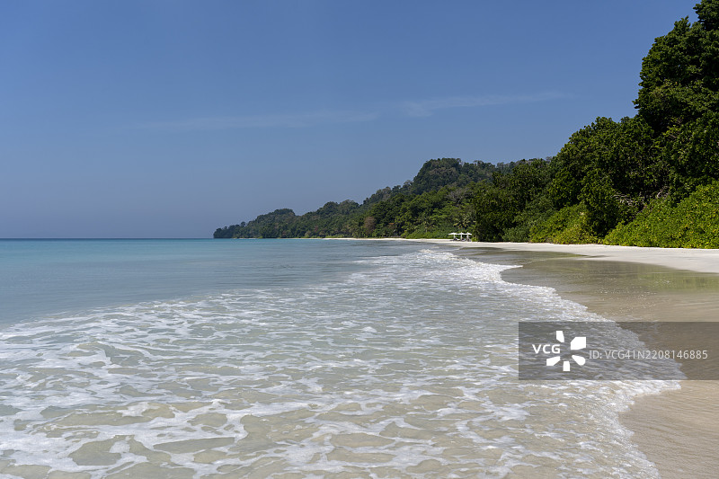 拉达哈纳海滩的高潮，哈维洛克岛，安达曼和尼科巴群岛图片素材