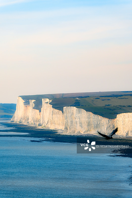 东布朗，英国，清澈天空下的海景图片素材