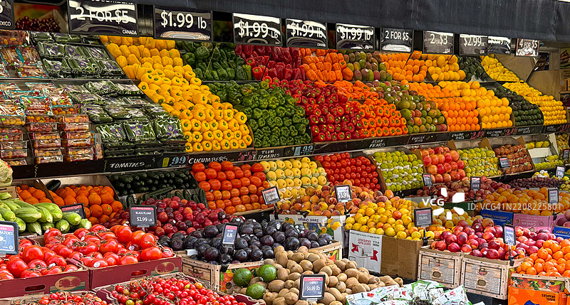 纽约市场上出售的各种水果和蔬菜图片素材