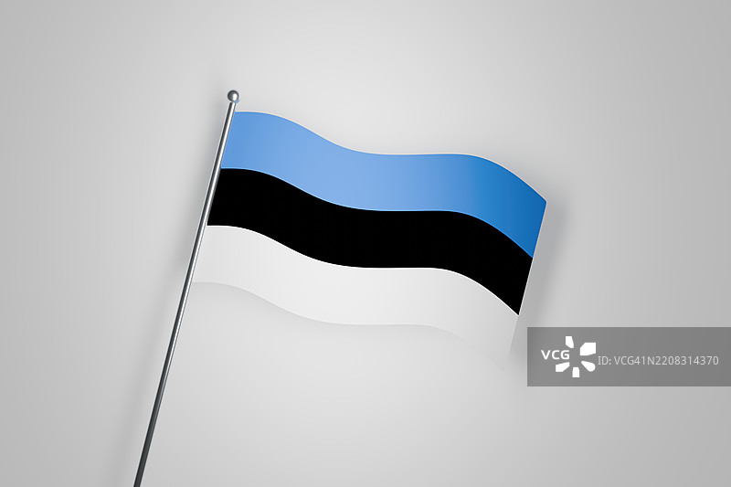 爱沙尼亚国旗图标在白色背景上图片素材