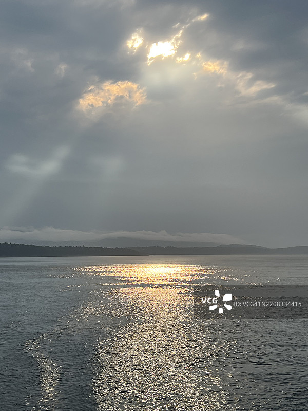 加拿大日落时分海洋与天空的美丽景色图片素材