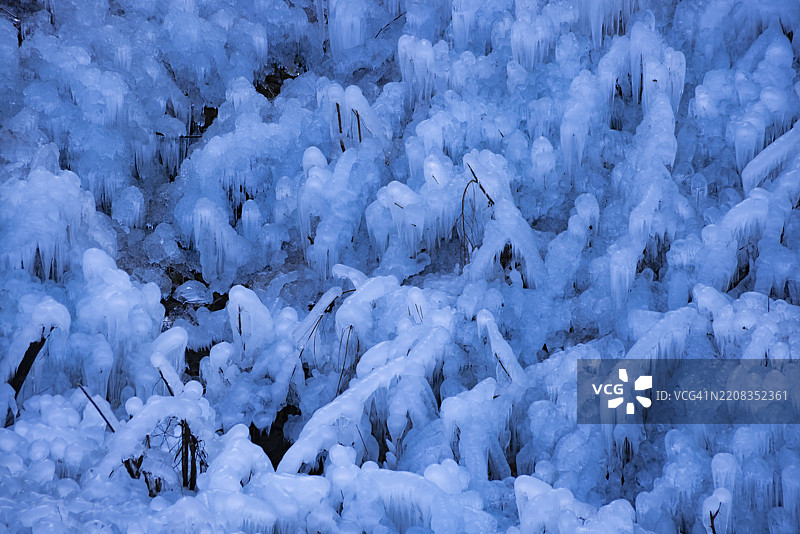 冬季埼玉足立区美丽冰柱的风景图片素材