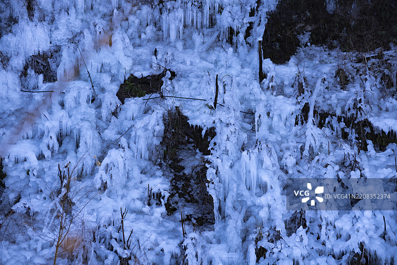 冬季埼玉足立区美丽冰柱的风景图片素材