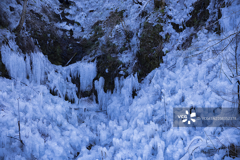 冬季埼玉足立区美丽冰柱的风景图片素材