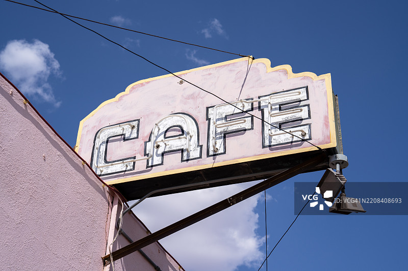 粉色咖啡馆招牌图片素材