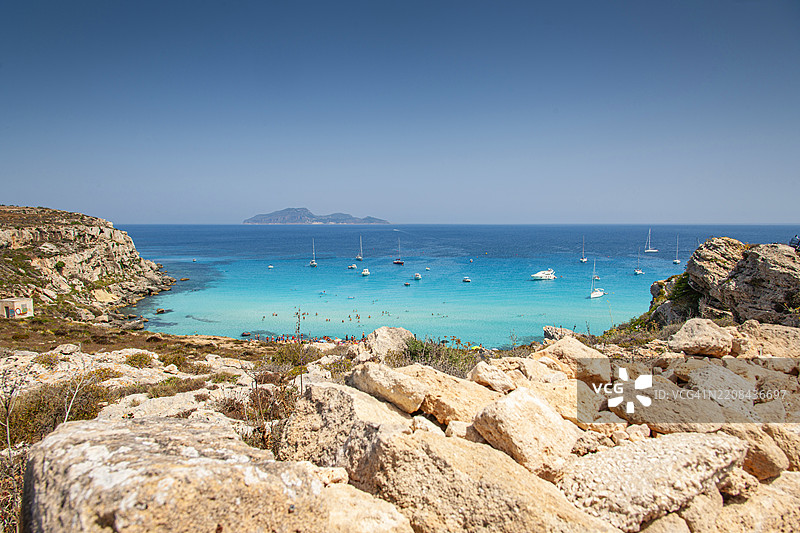 西西里岛，法维尼亚，红色海湾图片素材