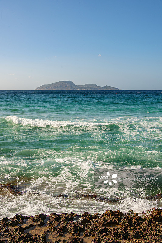 西西里岛，法维尼亚纳岛，特拉帕内斯海滩图片素材