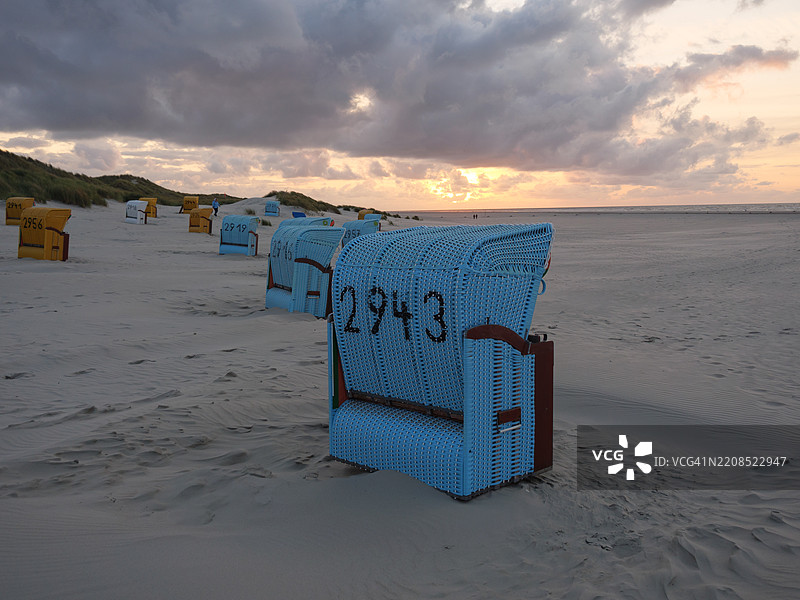 德国尤伊斯特海滩的美丽景色与天空相映成趣图片素材