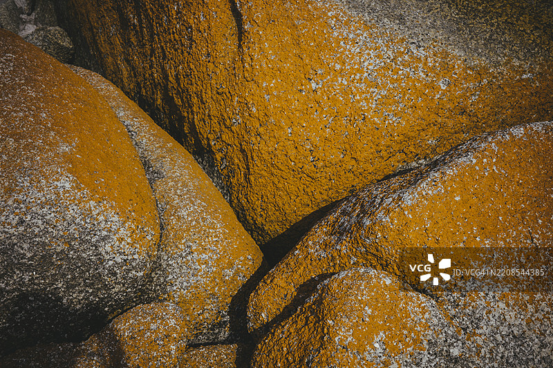 巴火湾的橙石海滩，塔斯马尼亚，澳大利亚图片素材