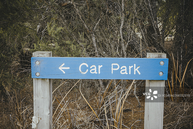 公园或户外的蓝色停车标志图片素材