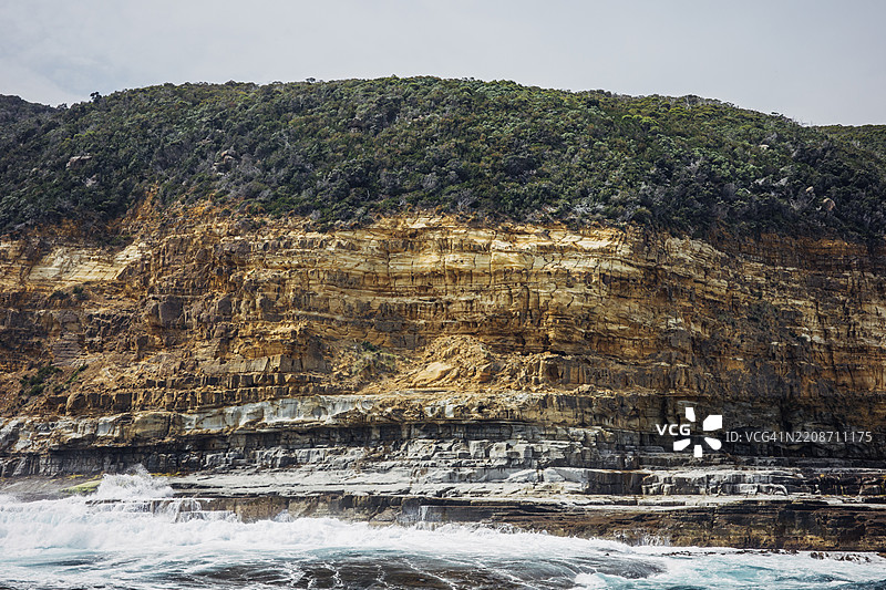 塔斯马尼亚波特亚瑟的塔斯曼岛国家公园保护区的海岸悬崖景观图片素材