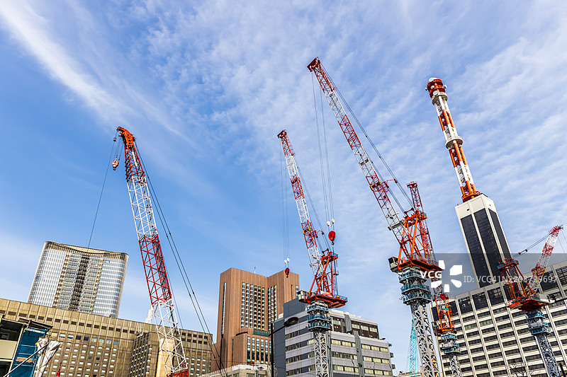 东京重建中的建筑工地图片素材