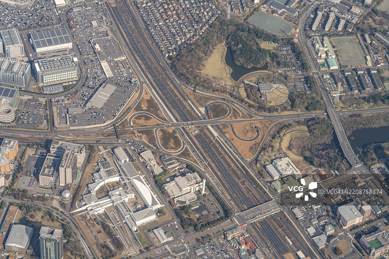 日本千叶县印西市的飞机航拍视图图片素材