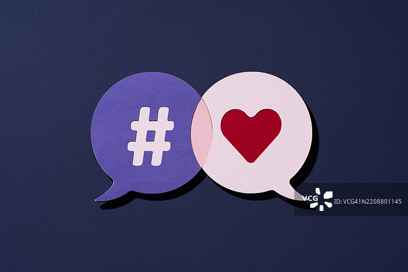 标签 爱 聊天气泡，纸艺图片素材