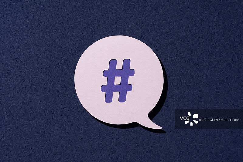 社交媒体标签对话气泡，纸艺制作图片素材