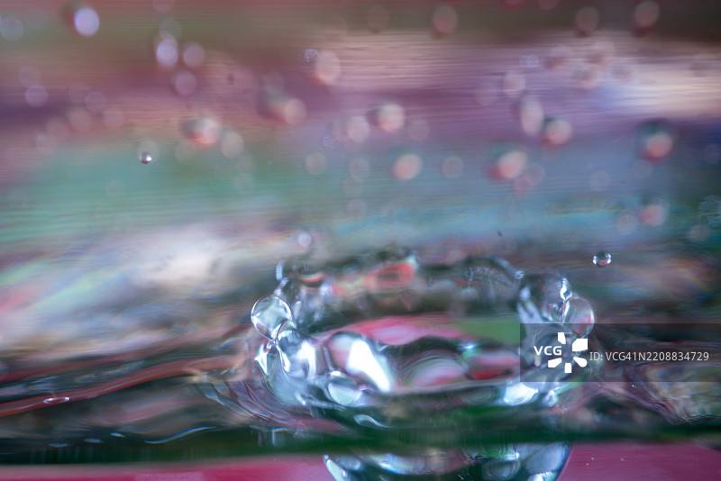 水花溅起的水冠特写图片素材