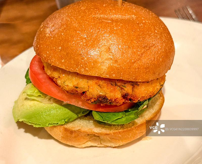 三文鱼汉堡图片素材