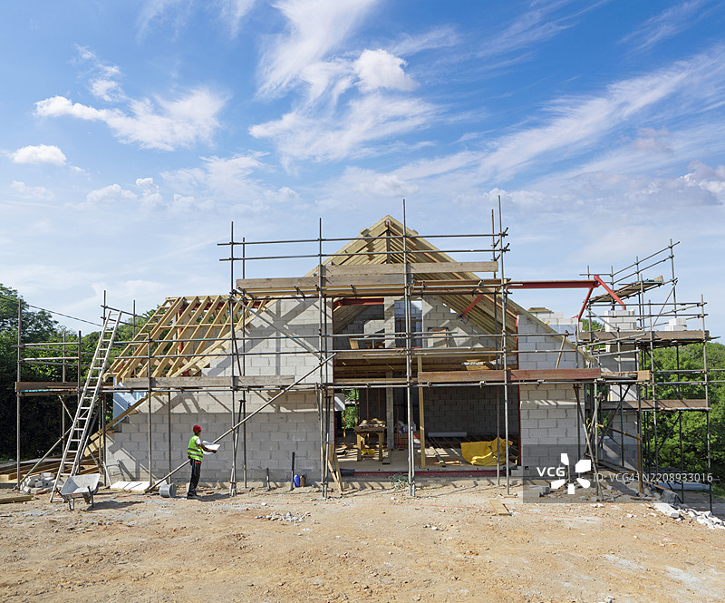 承包商审查住宅建筑工程图片素材