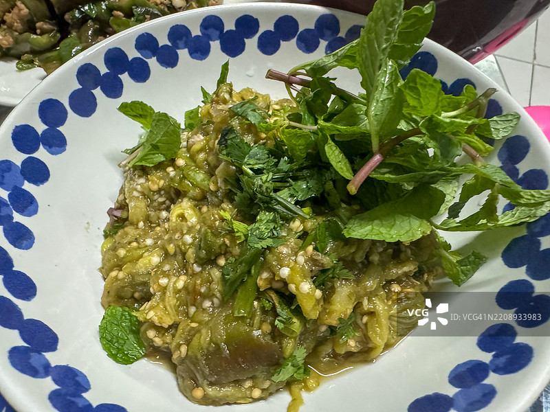 茄子沙拉，泰国菜图片素材