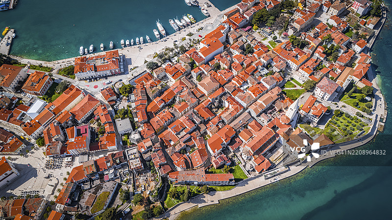克罗地亚波雷奇老城的俯瞰视图图片素材