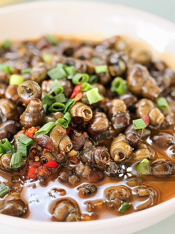 美味的中国菜-香辣焖蜗牛图片素材