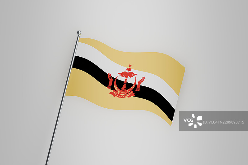 文莱达鲁萨兰国国旗图标在白色背景上图片素材