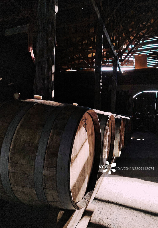 葡萄园酒桶图片素材