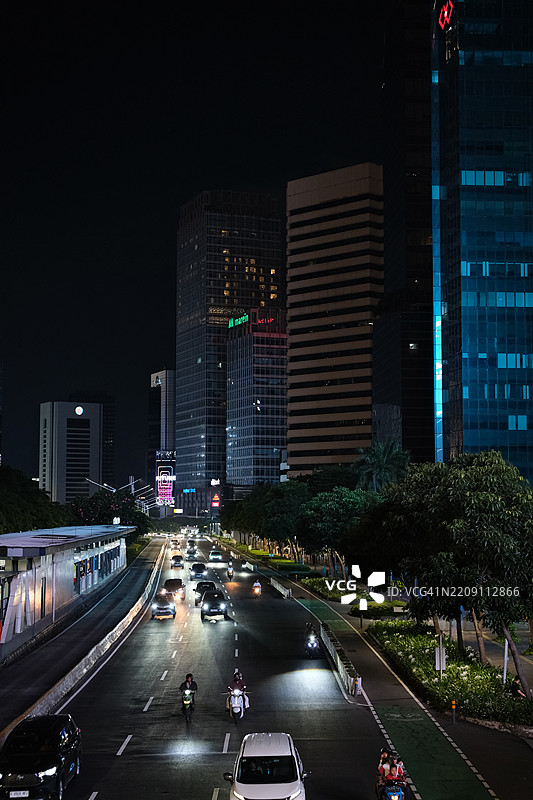 雅加达夜景，印度尼西亚图片素材