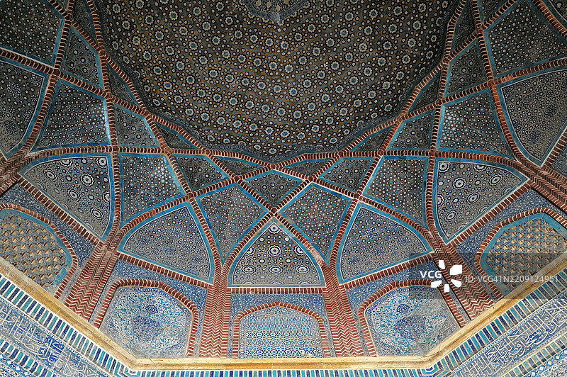 位于巴基斯坦塔塔市的沙贾汉清真寺建筑细节图片素材