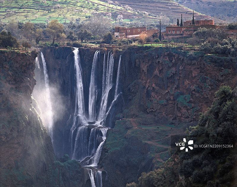 乌祖德瀑布，摩洛哥图片素材