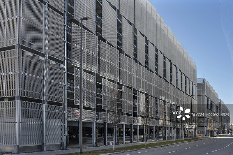 现代多层停车场,西门子校园,哈斯克街,埃尔朗根,中法兰肯,巴伐利亚,德国,欧洲图片素材