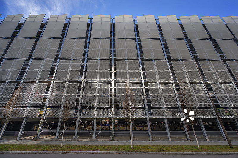 现代汽车停车场外观，西门子校园，哈斯克斯特街，埃尔朗根，中法兰肯，巴伐利亚，德国，欧洲图片素材