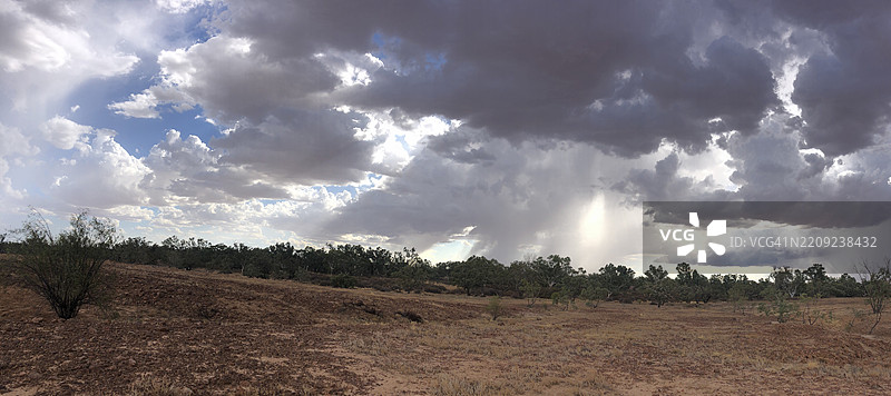 澳大利亚南澳大利亚州伊南敏卡的天空下全景风景图片素材