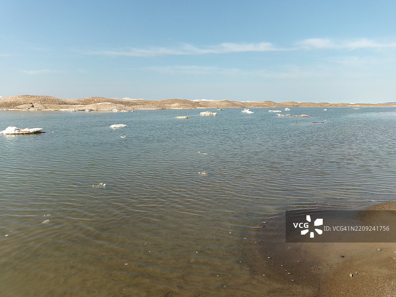 在美国密歇根州索耶的沃伦沙丘州立公园拍摄的密歇根湖照片，2025年3月图片素材