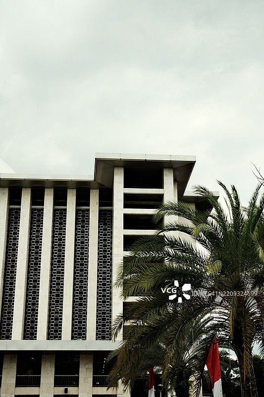 雅加达独立清真寺的特写镜头图片素材