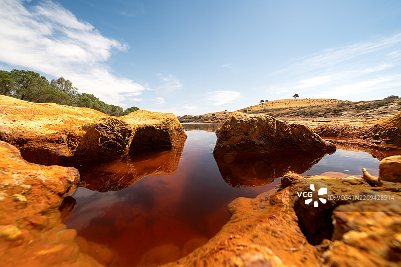 西班牙韦尔瓦的丁托河的火星景观。图片素材