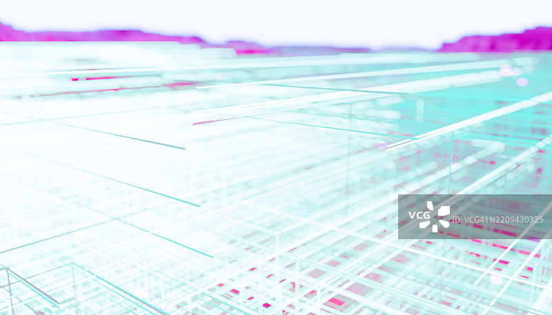抽象玻璃建筑构成未来城市景观图片素材
